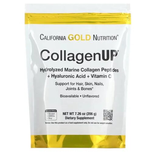 California Gold Nutrition CollagenUP Peptides de Collagene Marin Hydrolyse avec Acide Hyaluronique et Vitamine C Non Aromatise 206g.jpg