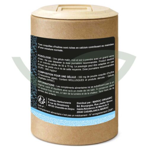 Huître coquille – 100 gélules – 330mg – Cailleau
