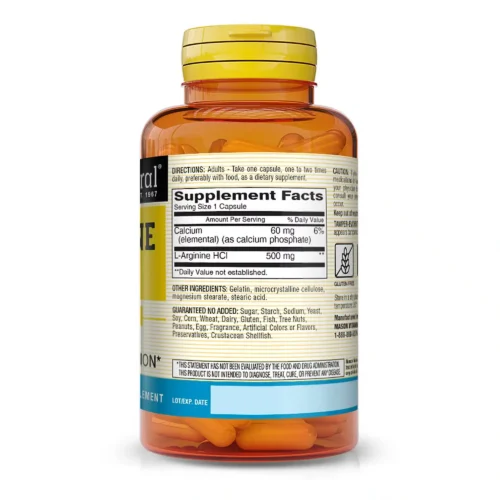 L-Arginine 500 mg – 60 capsules – Mason Natural