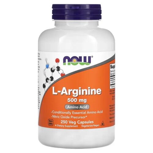 L arginine 500 mg 250 Caps Veg now foods.jpg