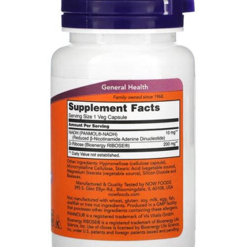 NOW Foods, NADH, 10 mg, 60 capsules végétariennes