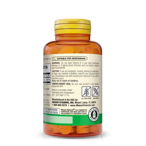 Vitamine K – 100 mcg – 100 comprimés – Mason Natural