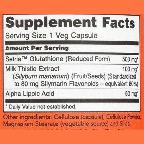 Now Foods – Glutathione, 500 mg, 60 Capsules