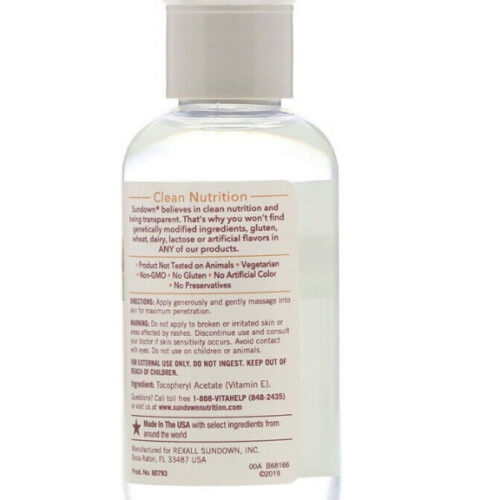 Sundown – E-Oil, Huile Vitamine E, 70 000 UI, 75 ml